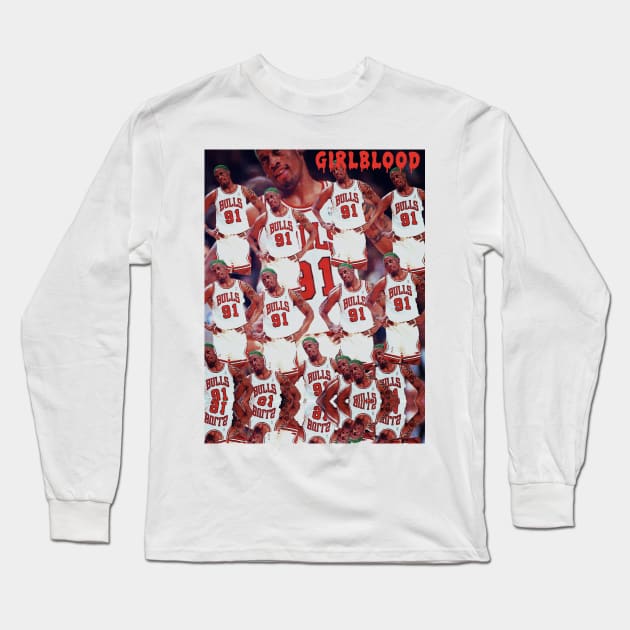 GIRLBLOOD RODMAN LOGO Long Sleeve T-Shirt by GIRLBLOOD